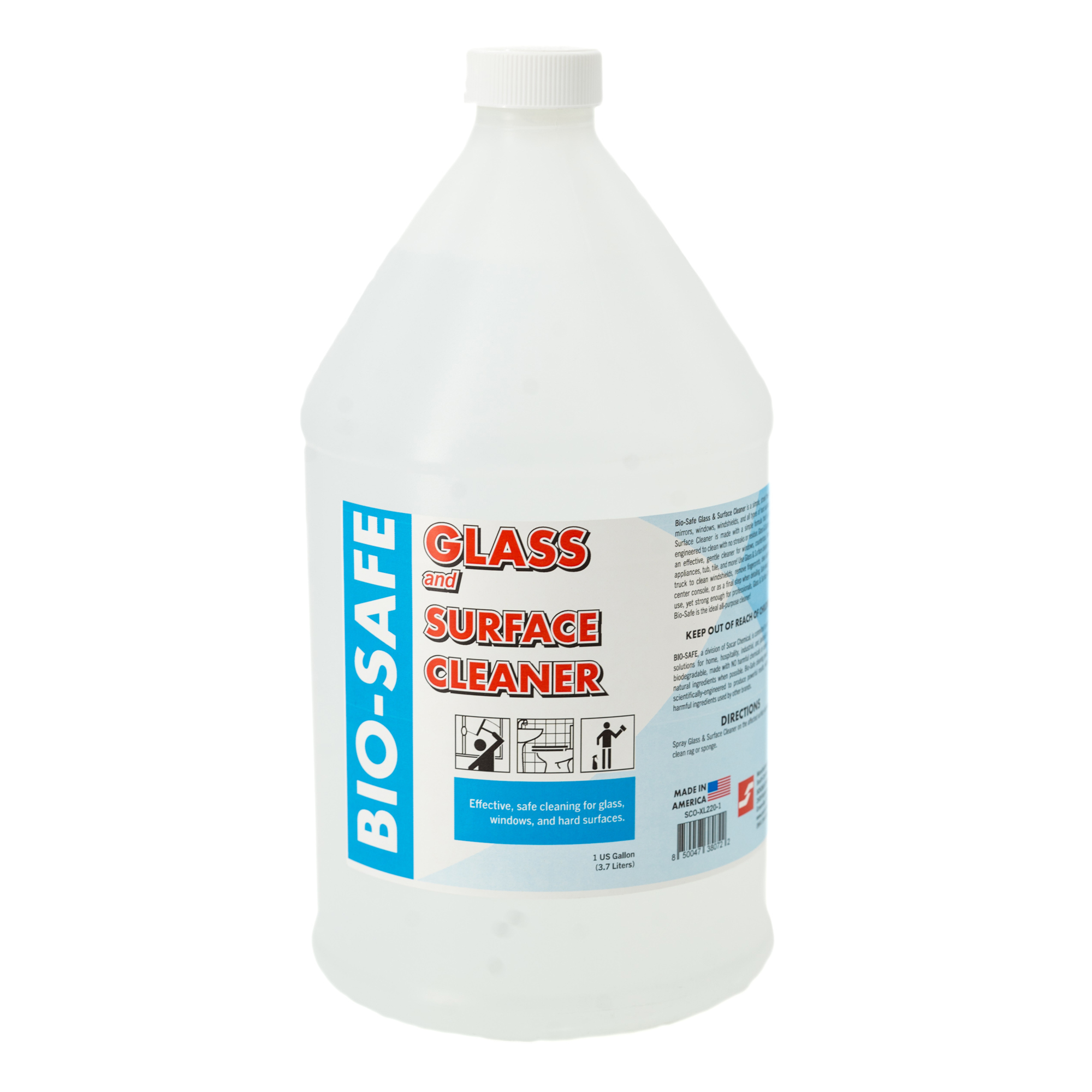 SOCAR Bio-Safe Glass Surface Cleaner - Streak-Free, 1 Gal., Model# SCO-XL220-1
